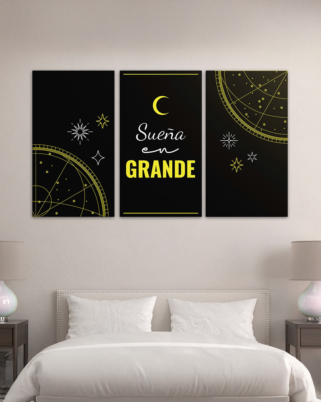 Cuadro con frases inspiradoras sueña en grande