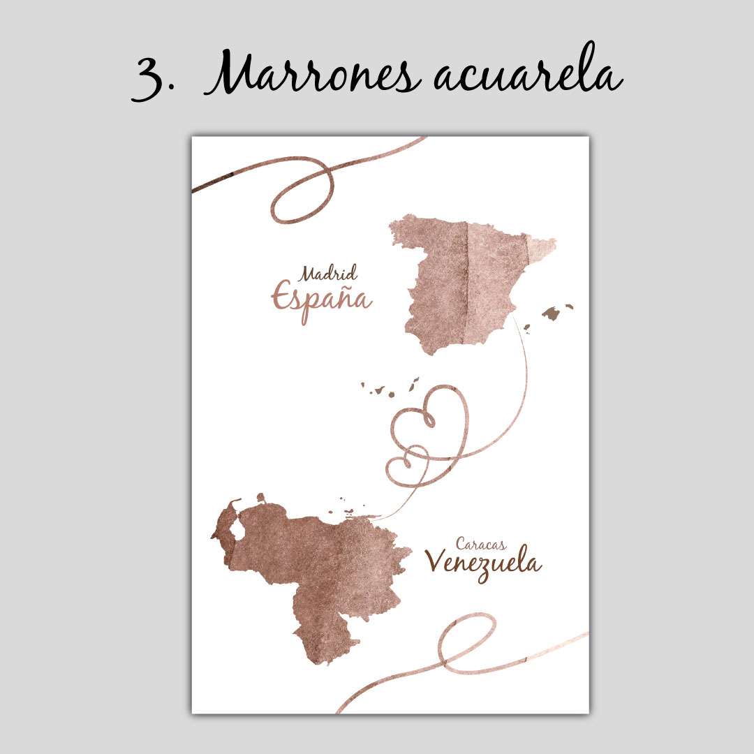 Cuadro mapas de países originales retrato vertical