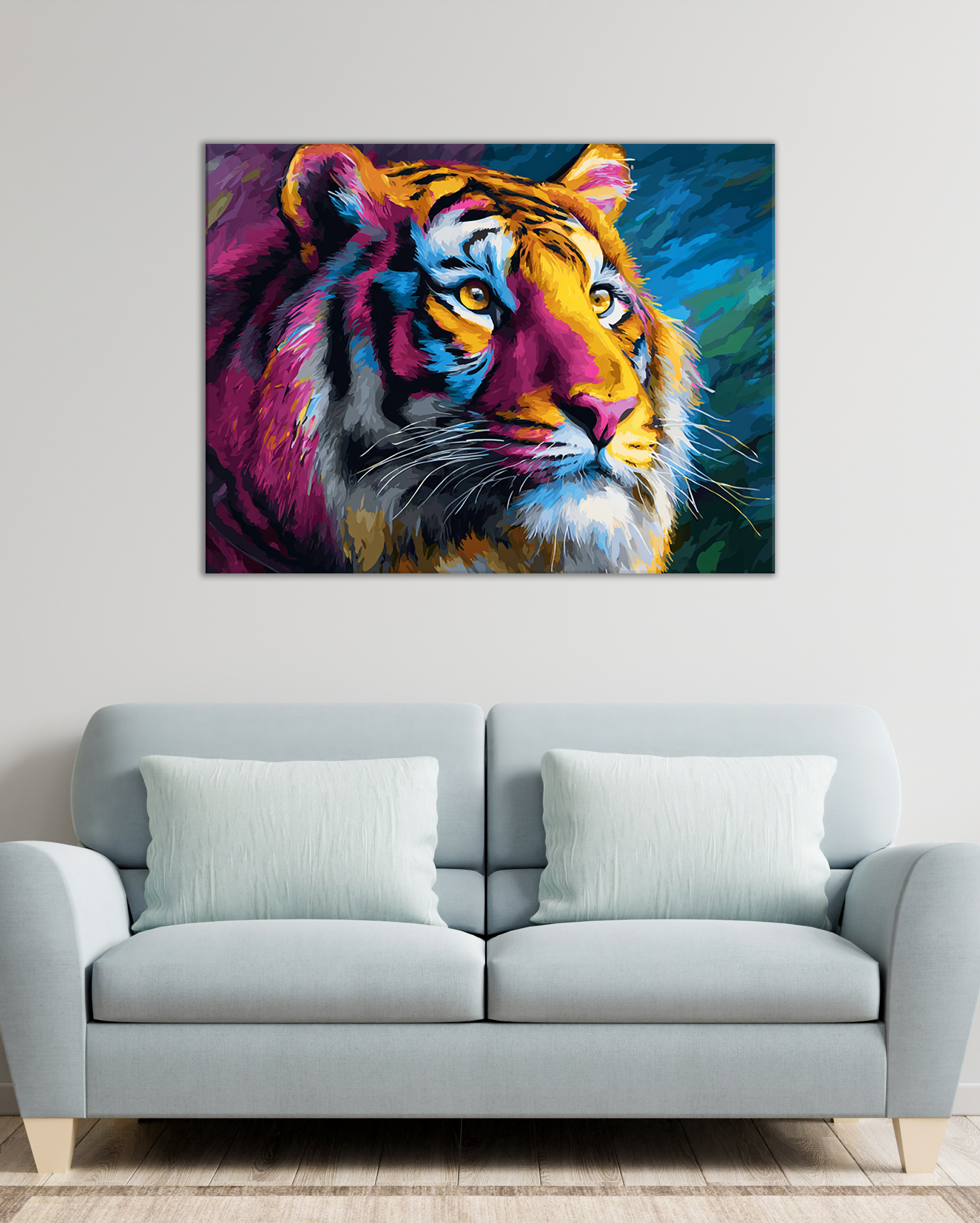 Cuadro Tigre Colorido | Arte Animal con Estilo Pop y Trazos Vibrantes