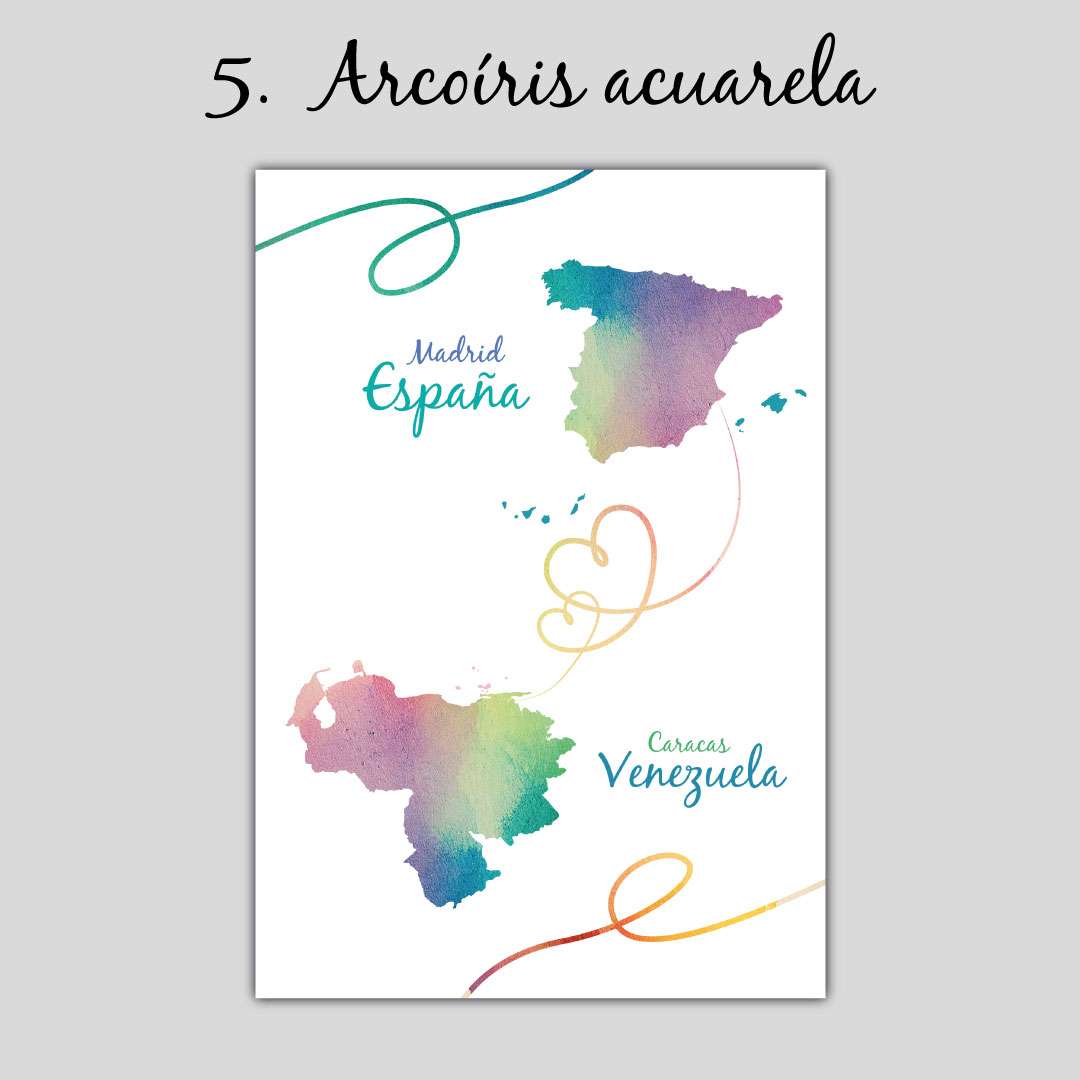 Cuadro mapas de países originales retrato vertical