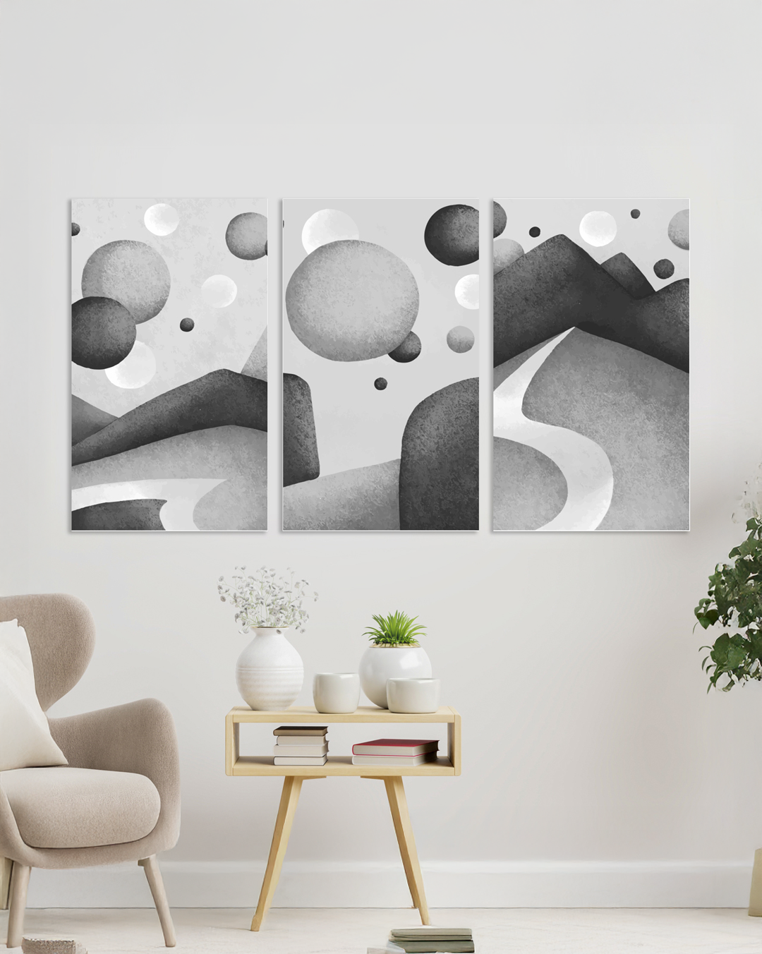 Cuadro decorativo moderno en blanco y negro