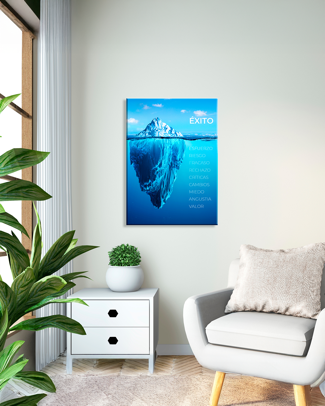 Cuadro Motivacional Éxito – Iceberg con Frases Inspiradoras