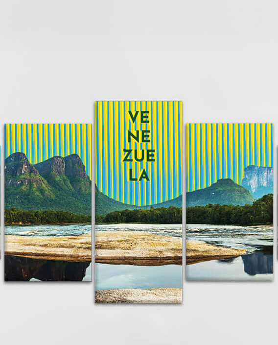 Cerro Autana fusionado con arte cinético
