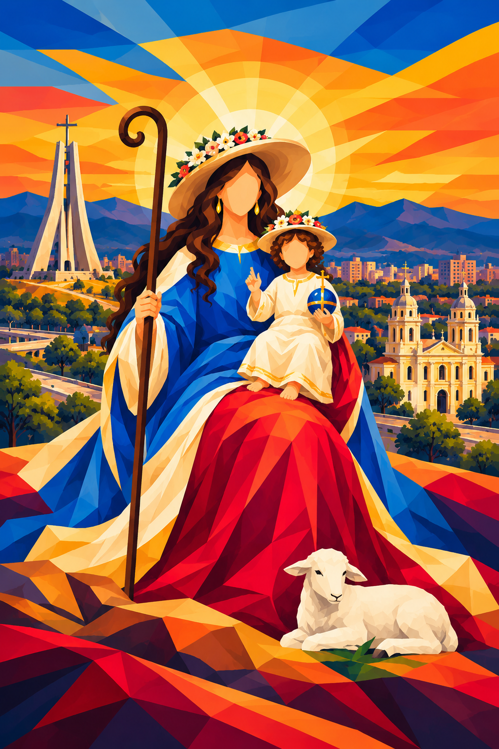 Cuadro Divina Pastora de Barquisimeto – Arte Religioso Venezolano Moderno