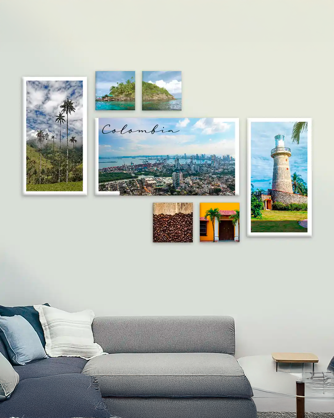 Set de 7 Cuadros Paisajes de Colombia