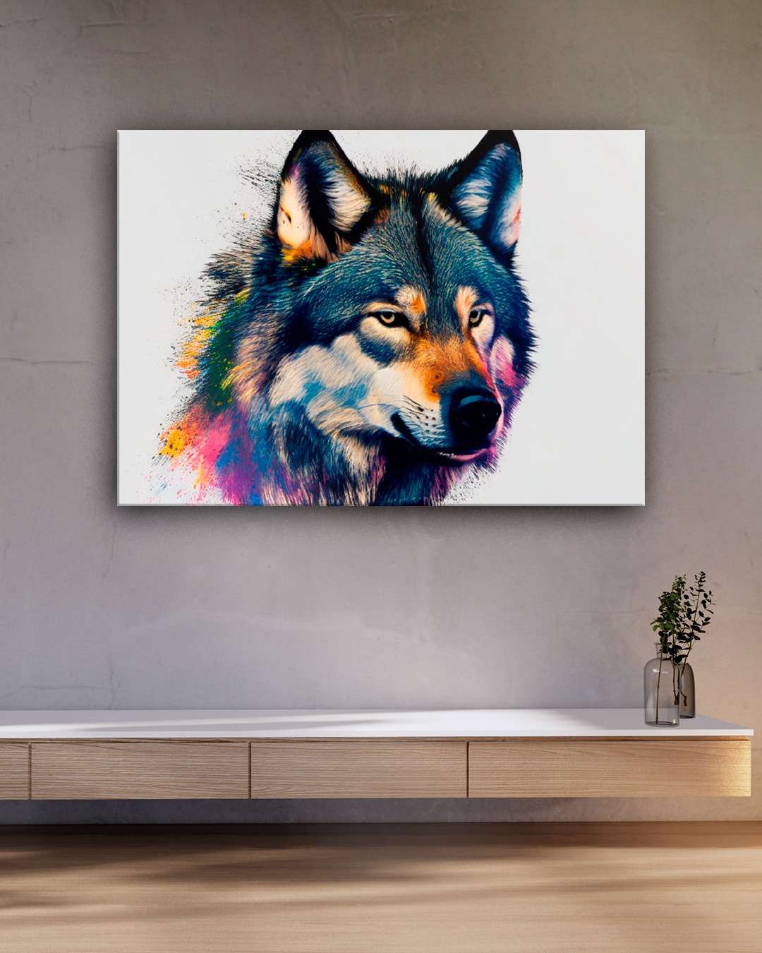 Cuadro retrato Lobo Abstracto