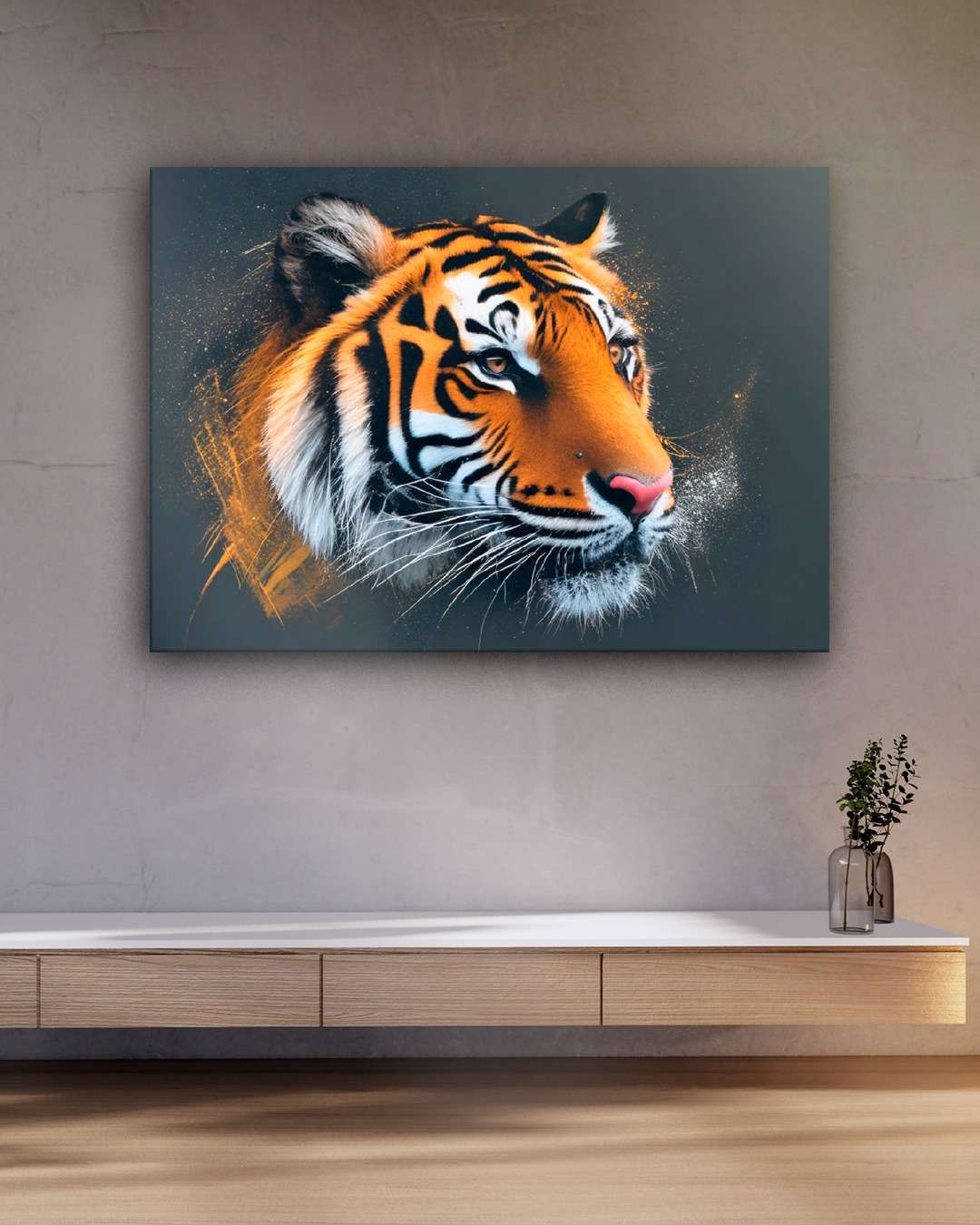 Cuadro tigre abstracto