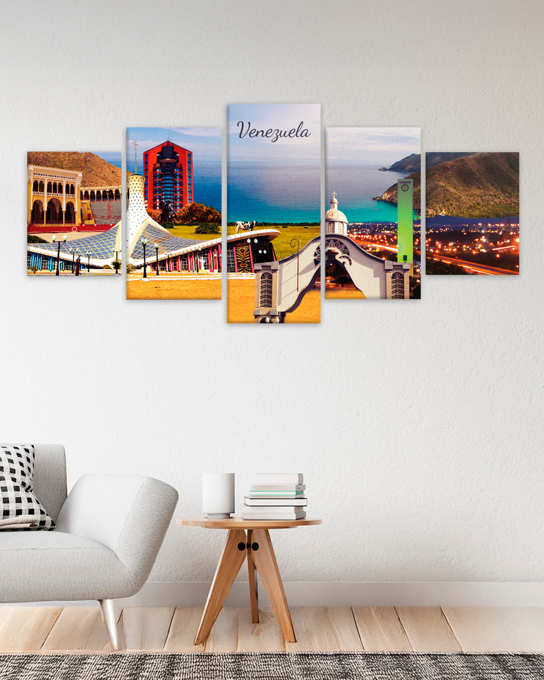 Set de 5 canvas con paisajes Venezolanos