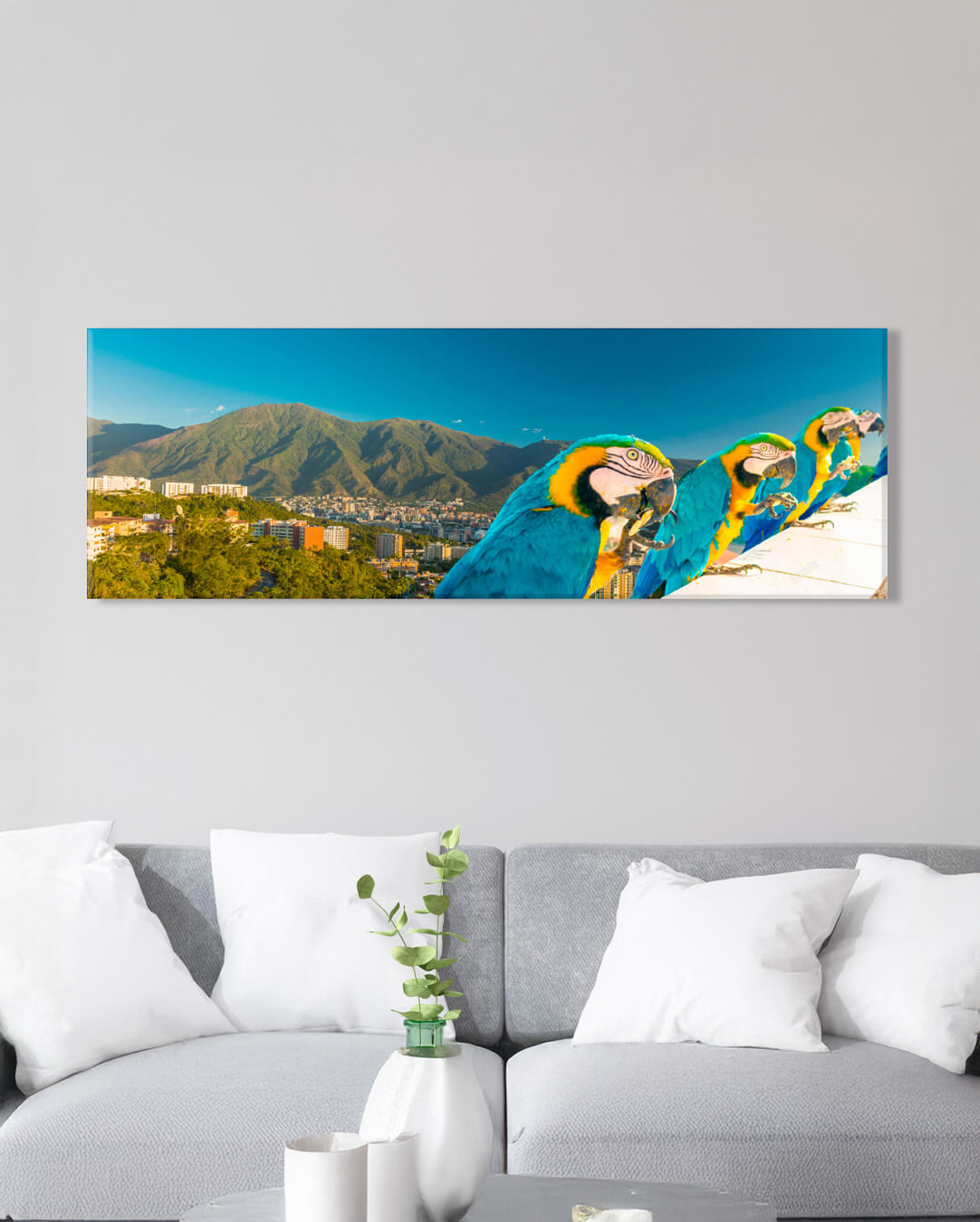 Cuadro Panorámico de El Ávila con Guacamayas