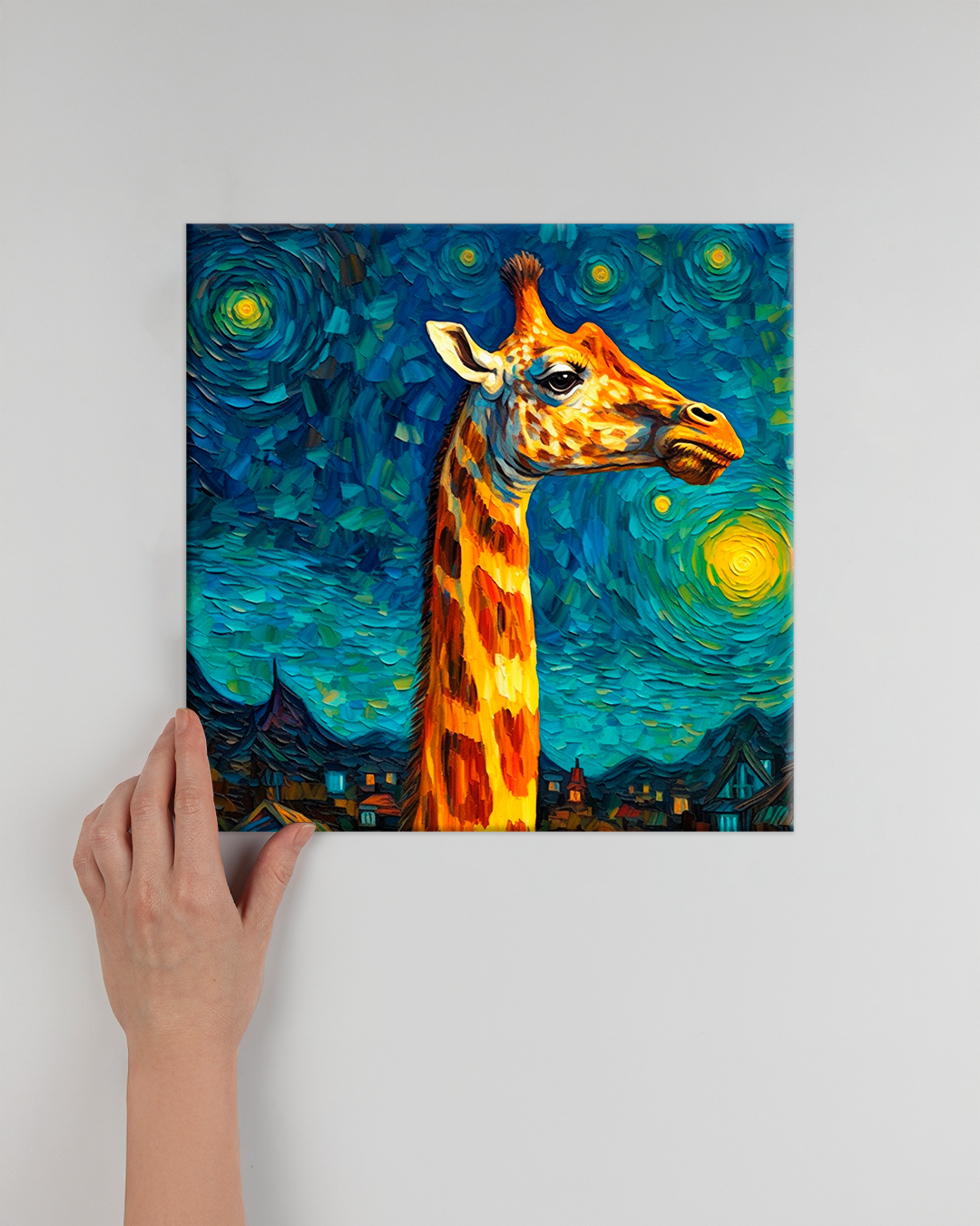 Jirafa al estilo Van Gogh