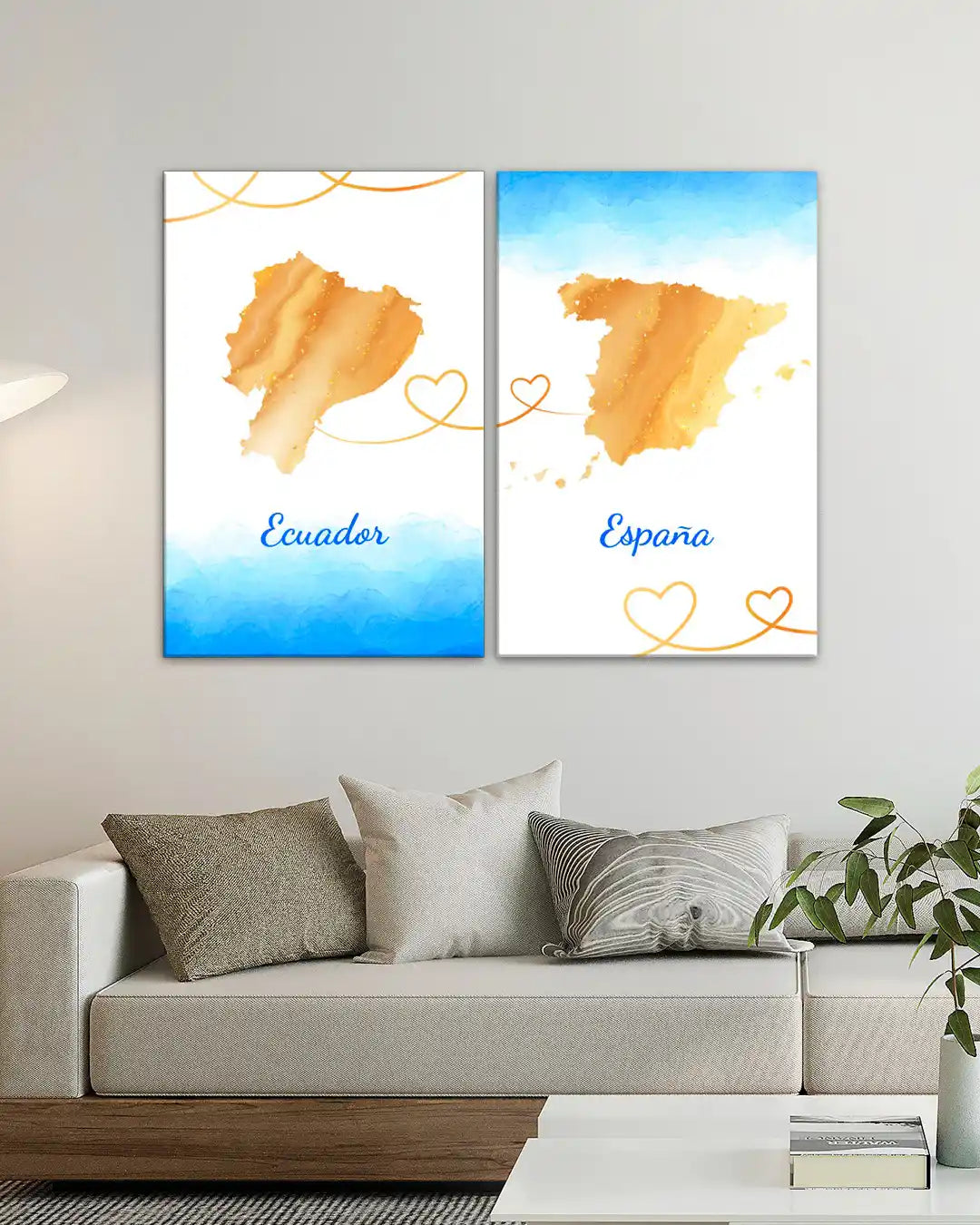 Mapas de países de Ecuador y España