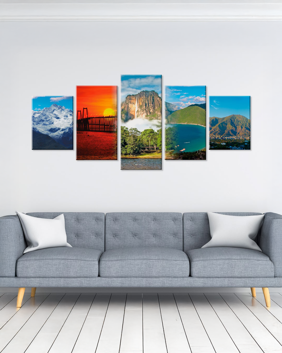 Cuadros Maracaibo, Pico Bolívar, Salto Ángel y Bahía Cata