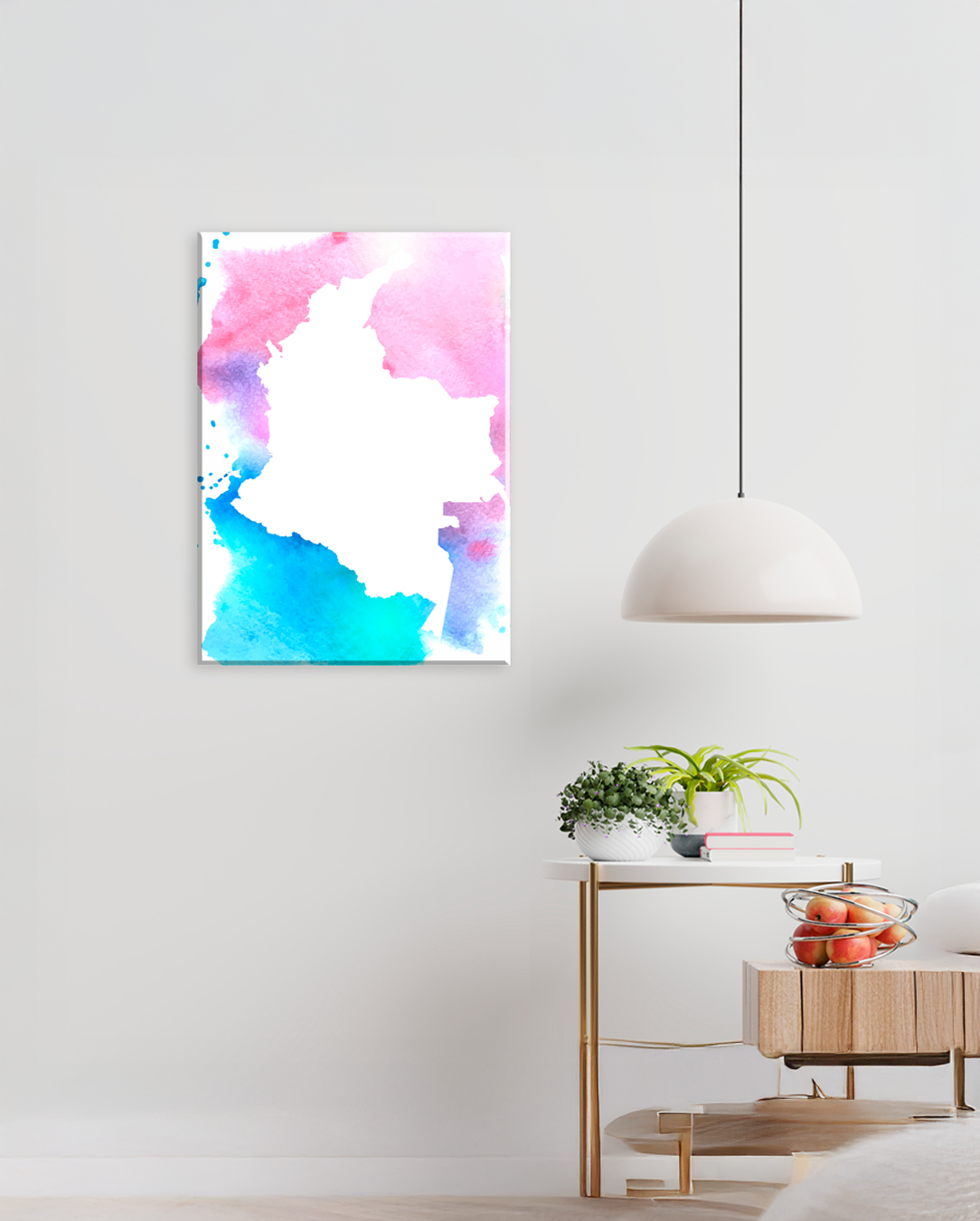 Cuadro Mapa de Colombia con diseño colorido