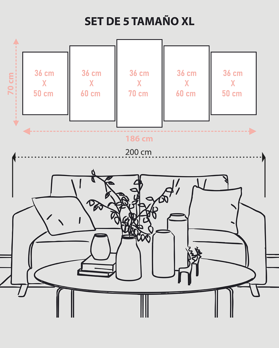 Set de Cuadros Abstractos y Frases Positivas en Tonos Tierra