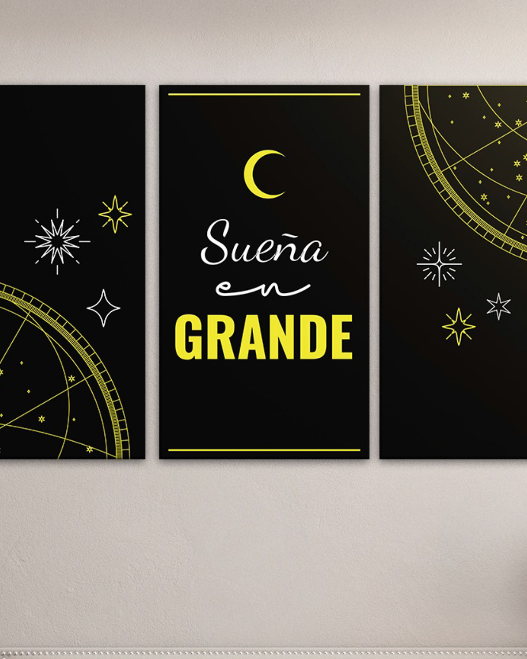 Cuadro con frases inspiradoras sueña en grande