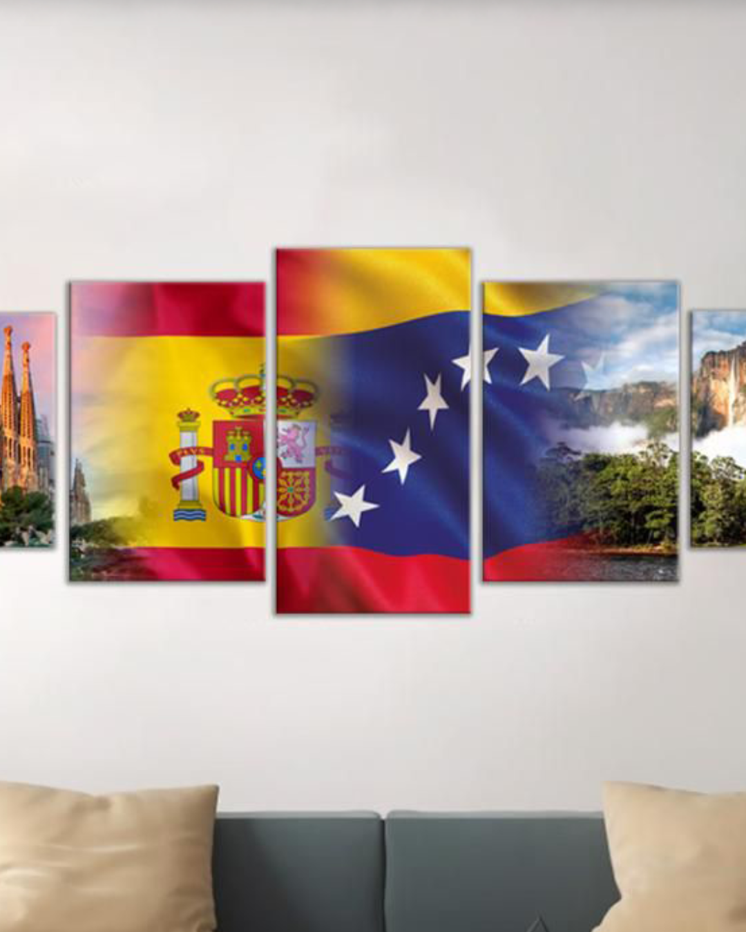 Cuadros Venezuela - Salto Angel y La Sagrada Familia - Barcelona