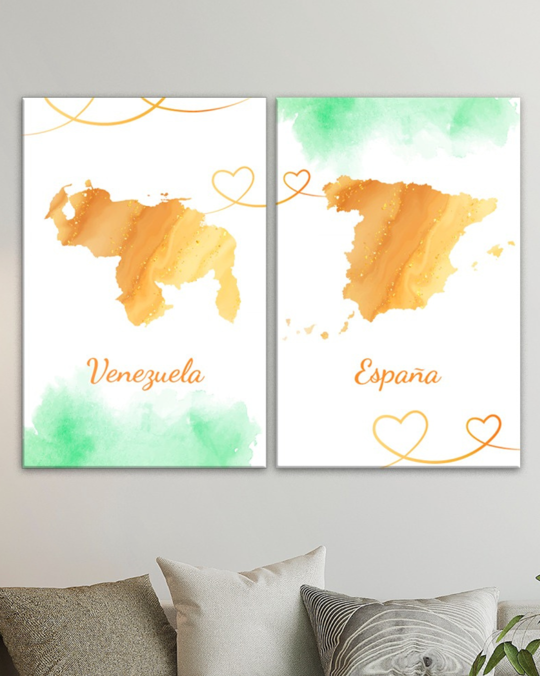 Cuadros mapas Venezuela y España