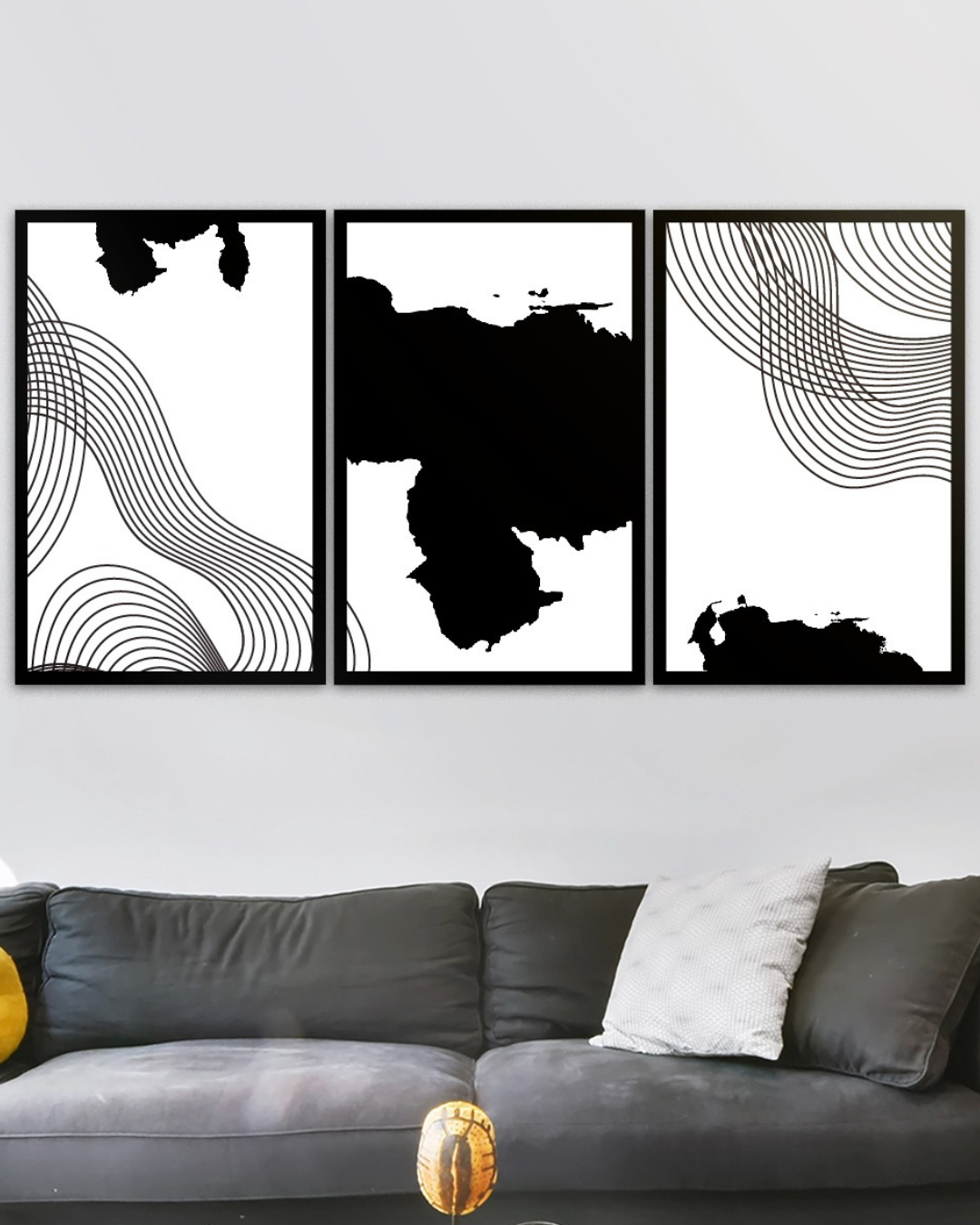 Set de 3 cuadros Mapa de Venezuela abstracto