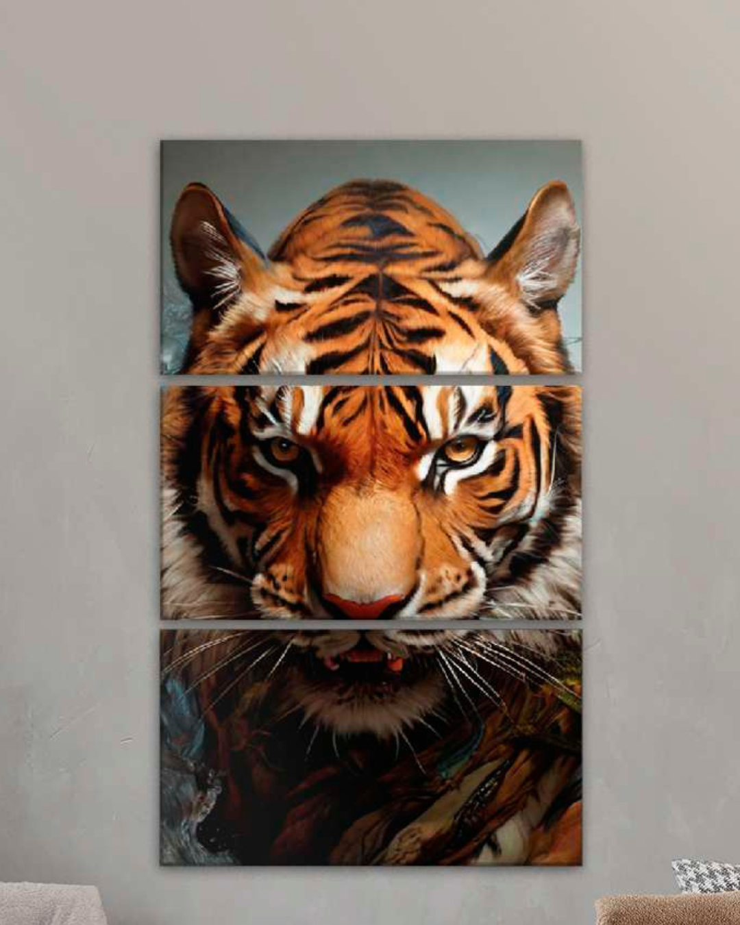 Set de 3 cuadros Rayas de la Selva: Arte Feroz en Casa