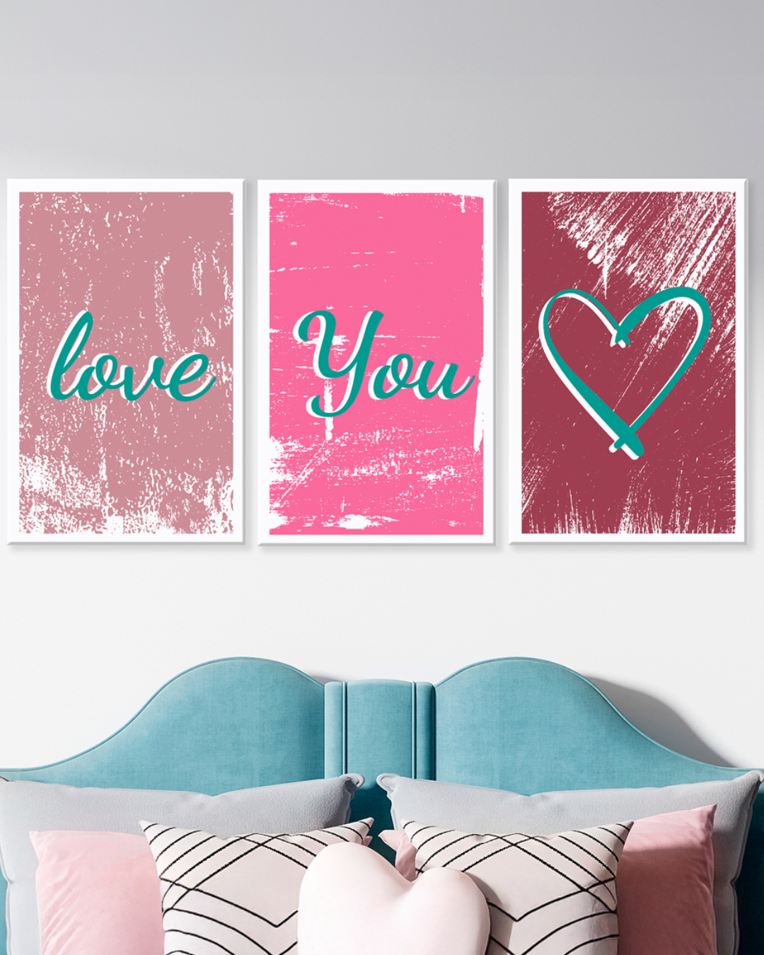 Cuadro Decorativo Love You en Tríptico