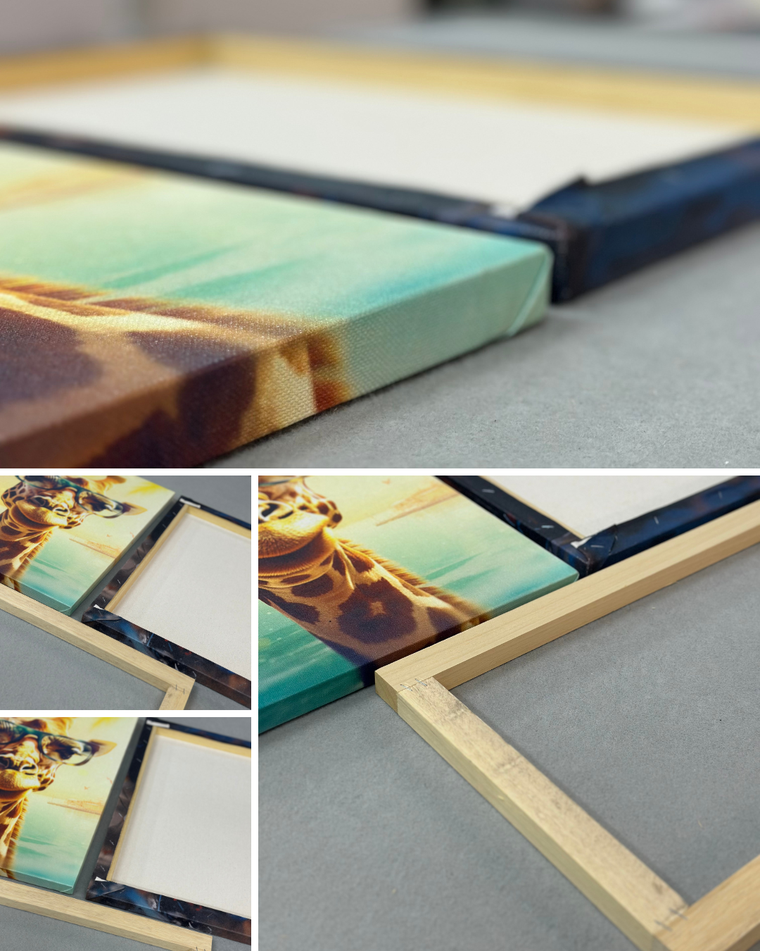 Cuadro Díptico Abstracto | Geoda Azul y Dorado Estilo Mineral