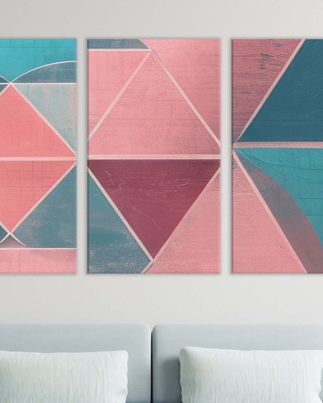 Armonía Abstracta en Rosa y Azul