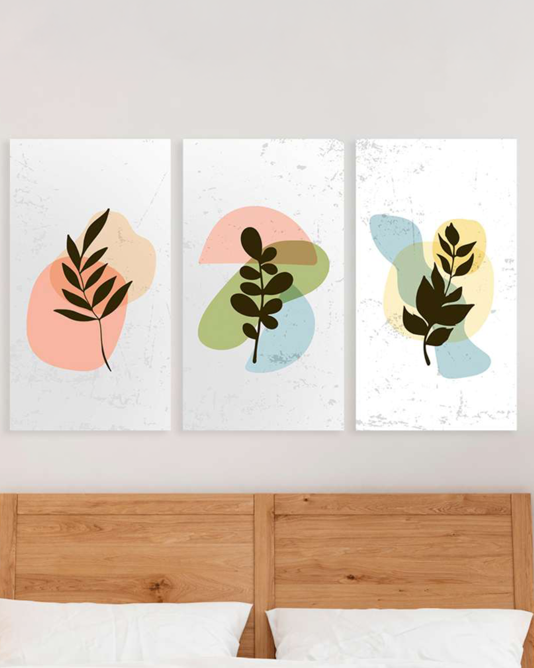 Cuadro flores con arte abstracto
