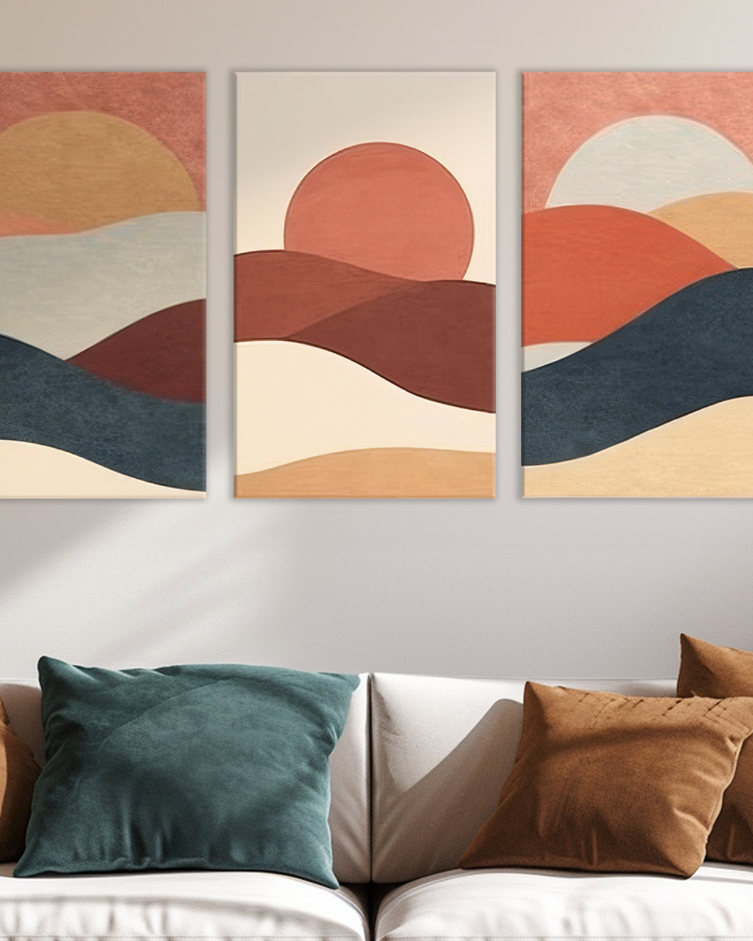 Set de 3 Cuadros Montañas Abstractas