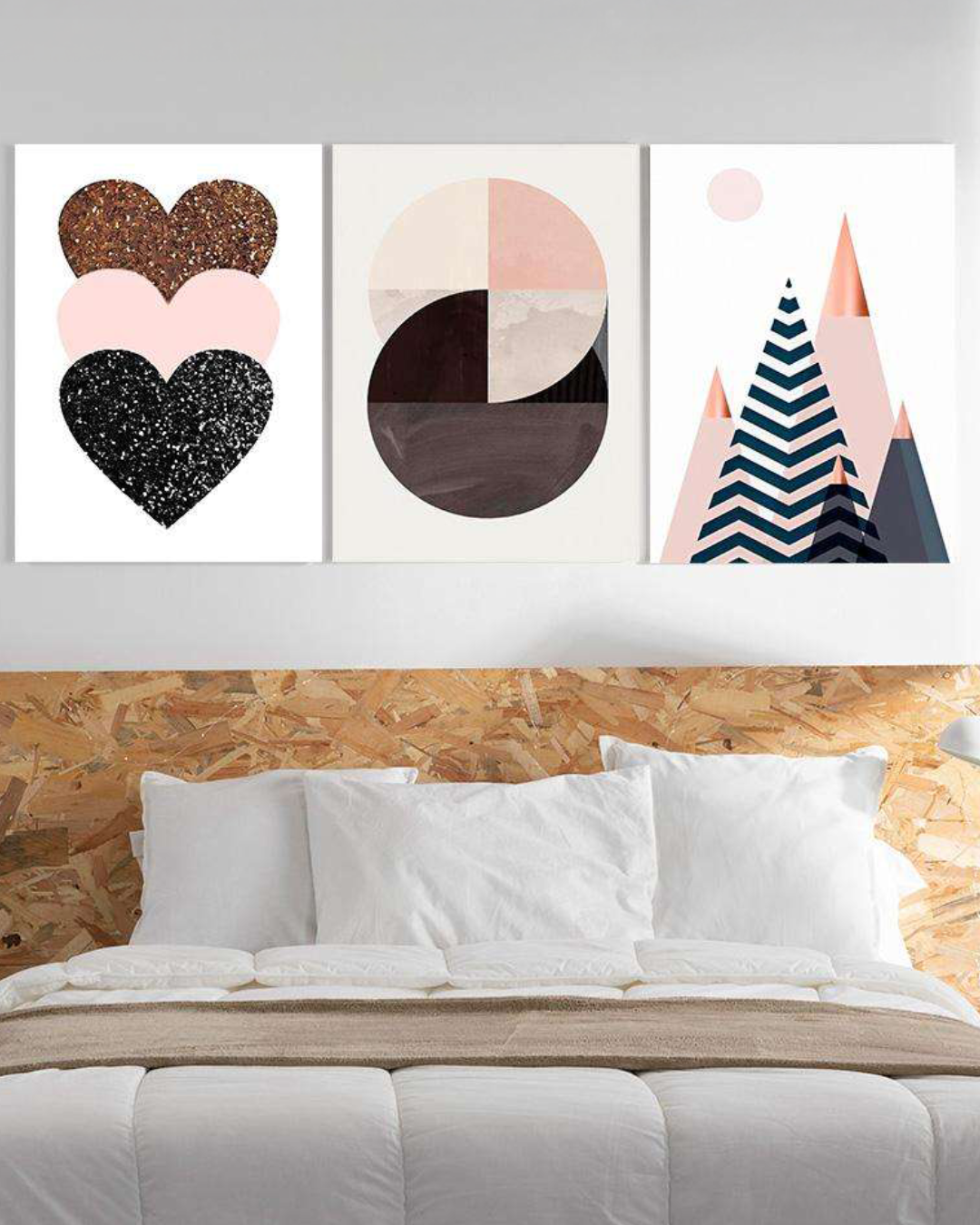 Cuadro corazones con arte abstracto