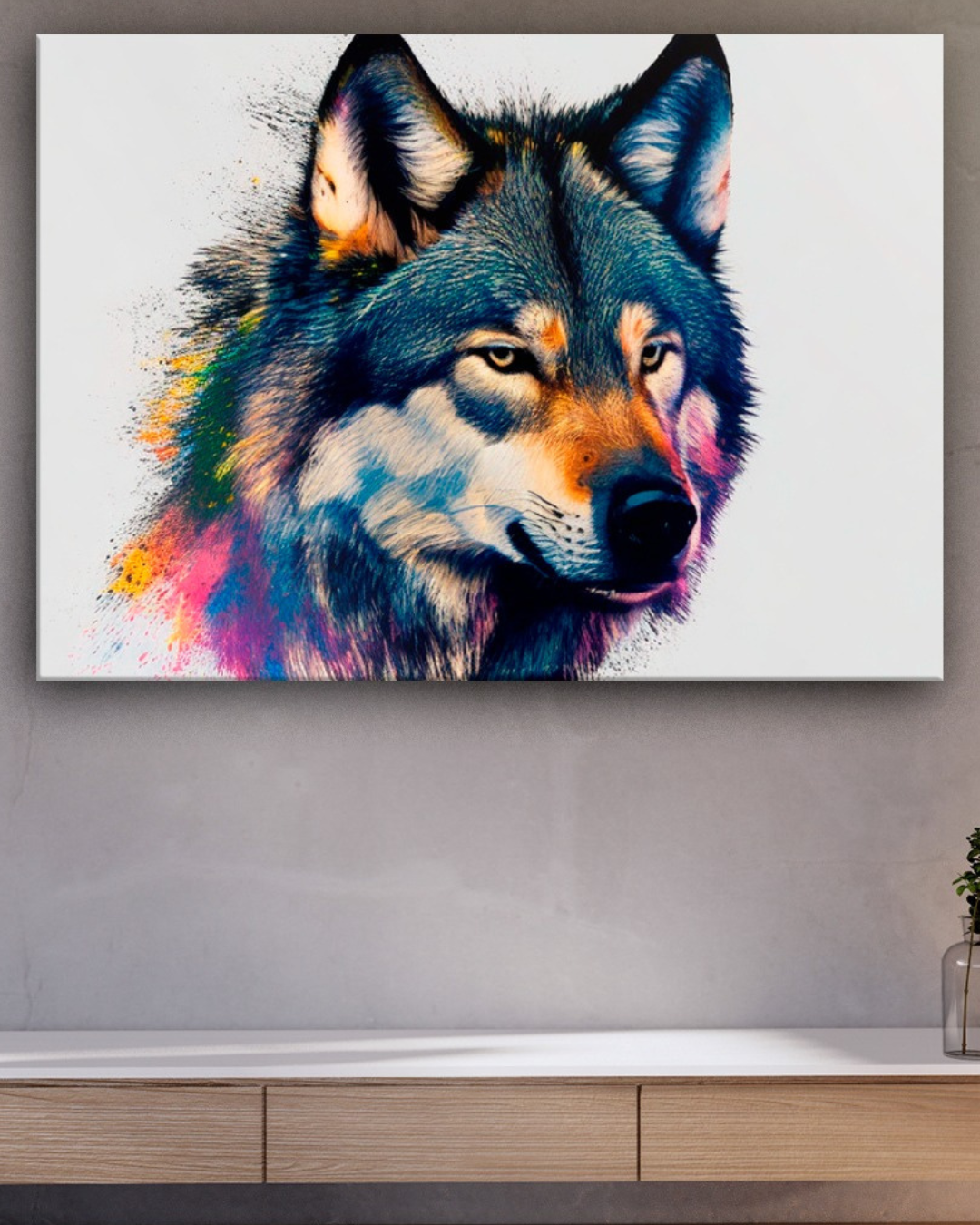 Cuadro retrato Lobo Abstracto