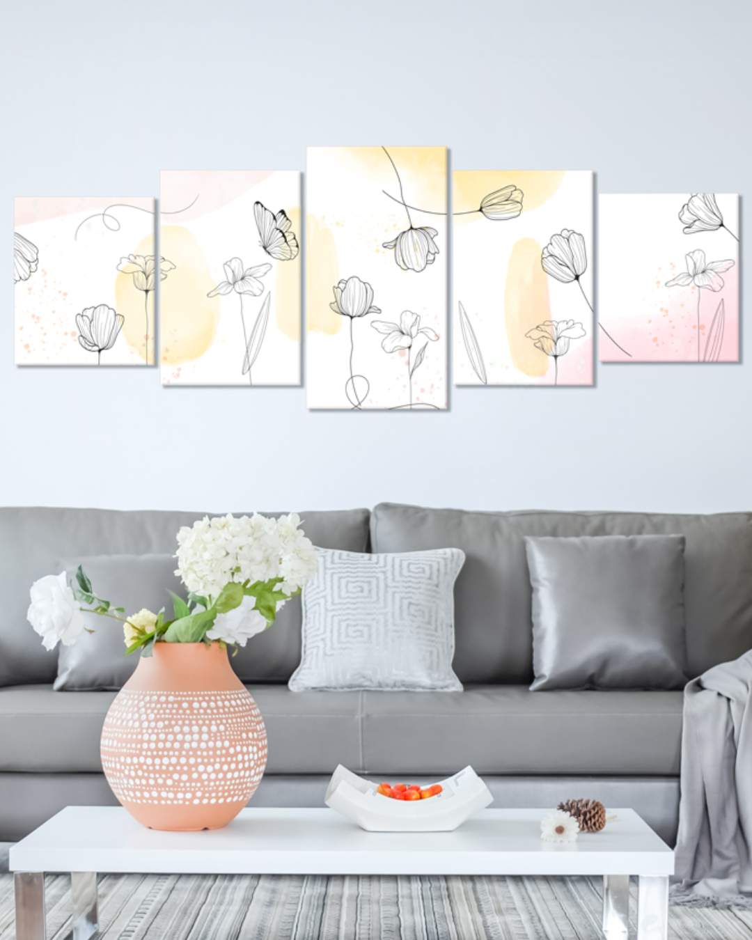 Flores abstractas con tonos pastel