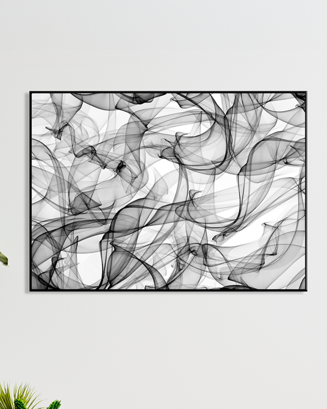 Cuadro Abstracto Blanco y Negro para Decoración Minimalista