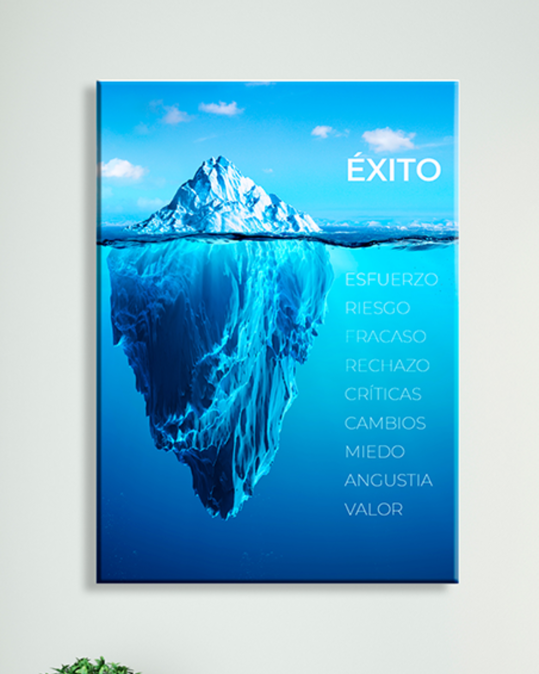Cuadro Motivacional Éxito – Iceberg con Frases Inspiradoras