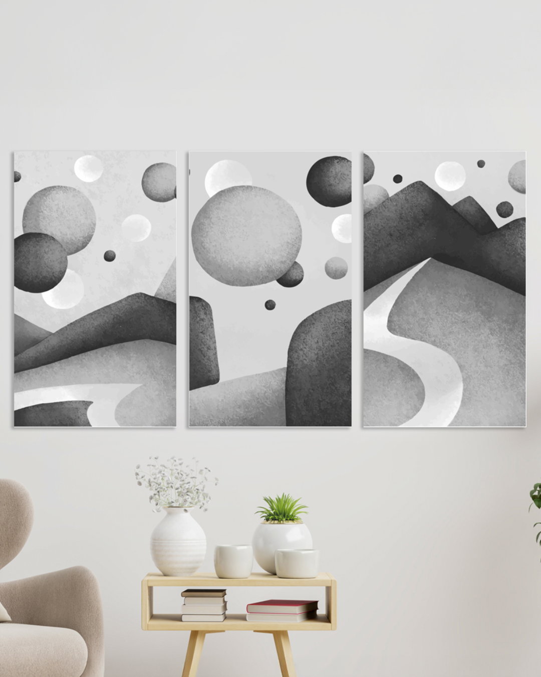 Cuadro decorativo moderno en blanco y negro