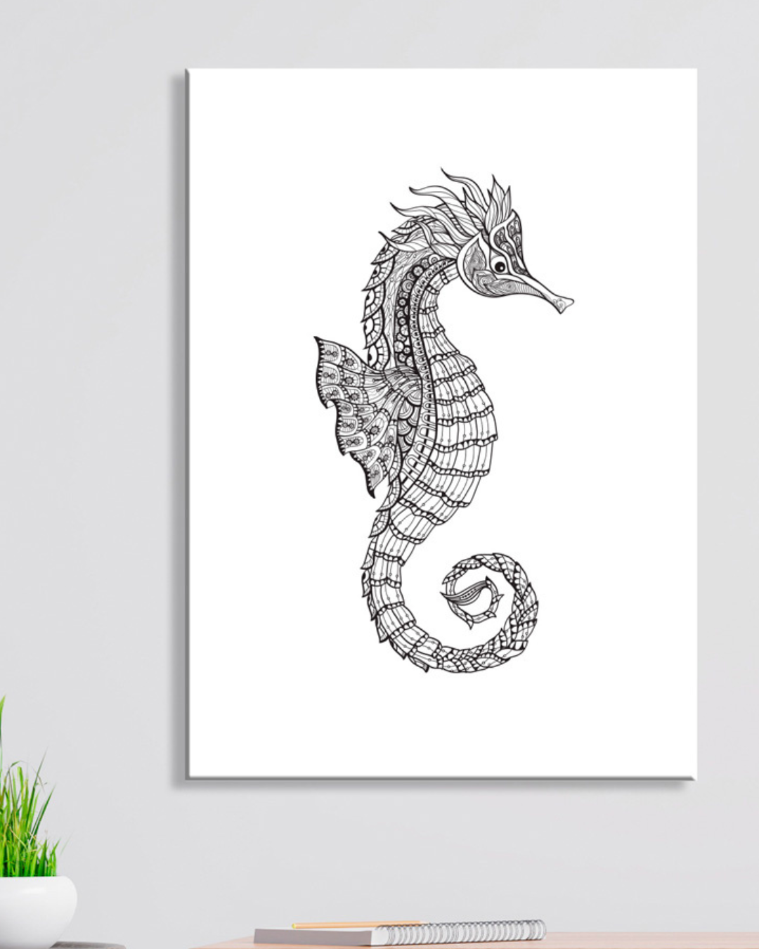 Cuadro retrato de un caballito de mar