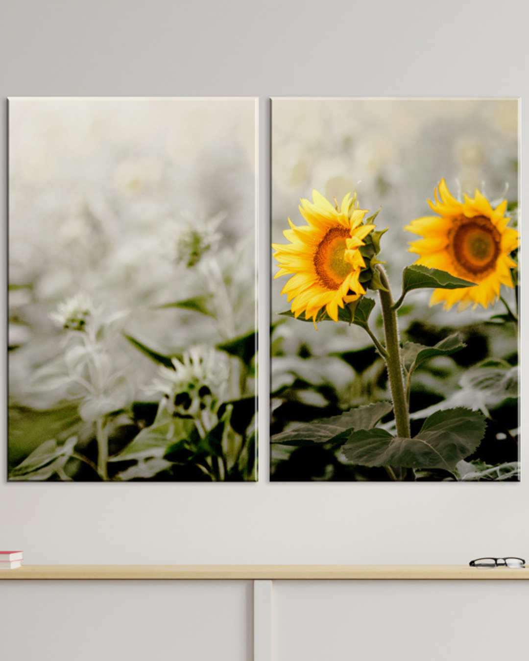 Cuadro de 2 Canvas Girasoles