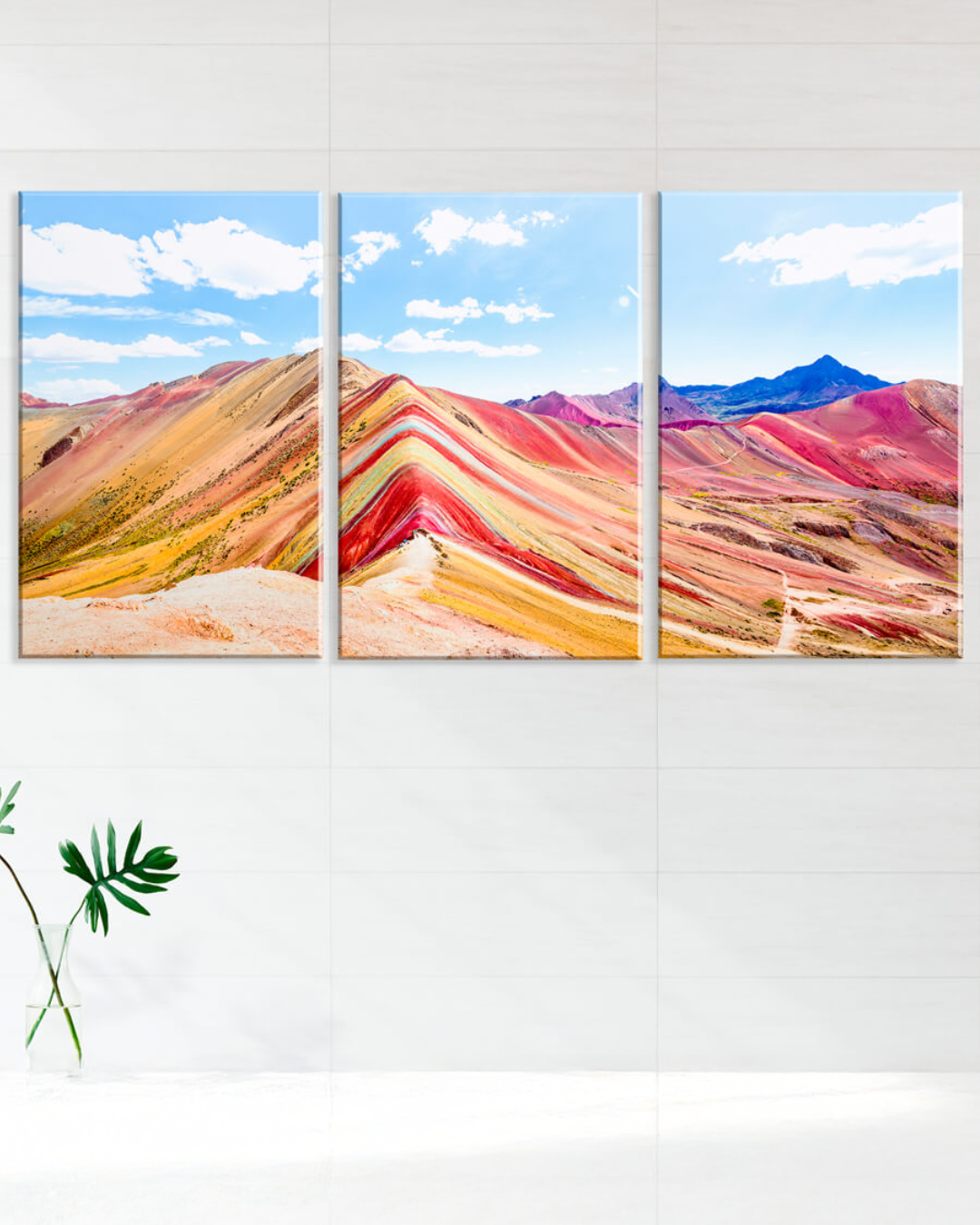 Set de 3 cuadros de montañas de Perú
