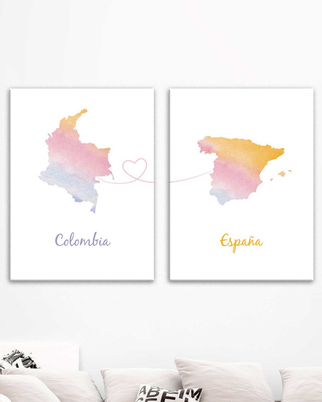 Mapas de países Colombia y España