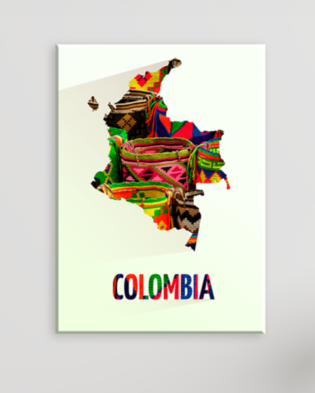 Cuadro Mapa de Colombia con diseño cultural