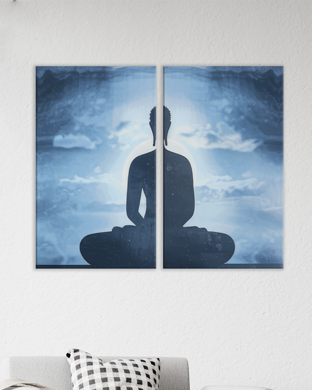 Cuadro Buda azul con cielo – Decoración zen moderna