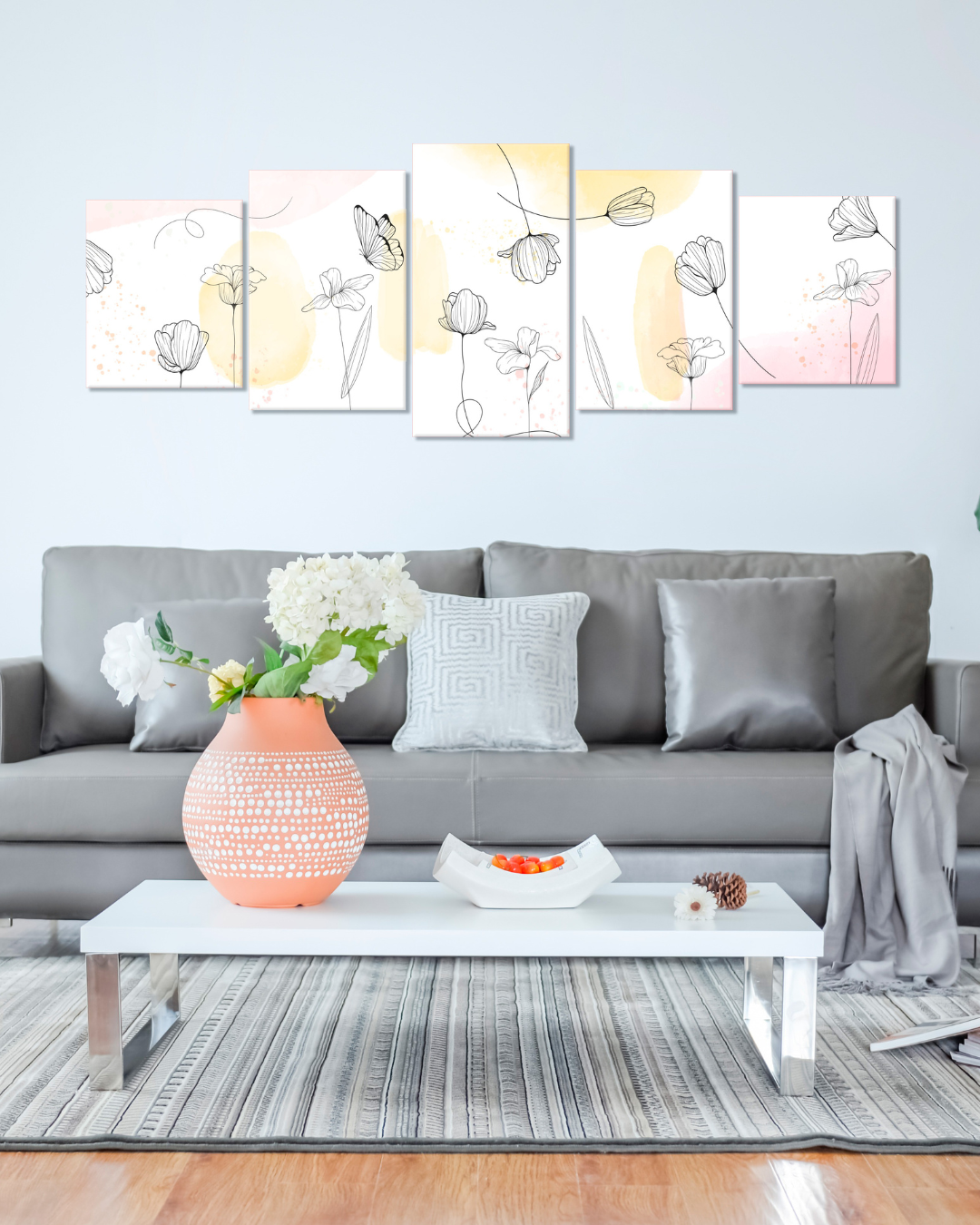 Flores abstractas con tonos pastel