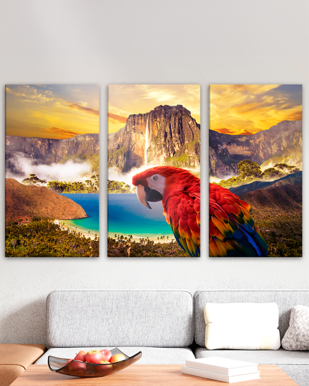 Set de 3 cuadros de Bahia de Cata y el Salto Angel