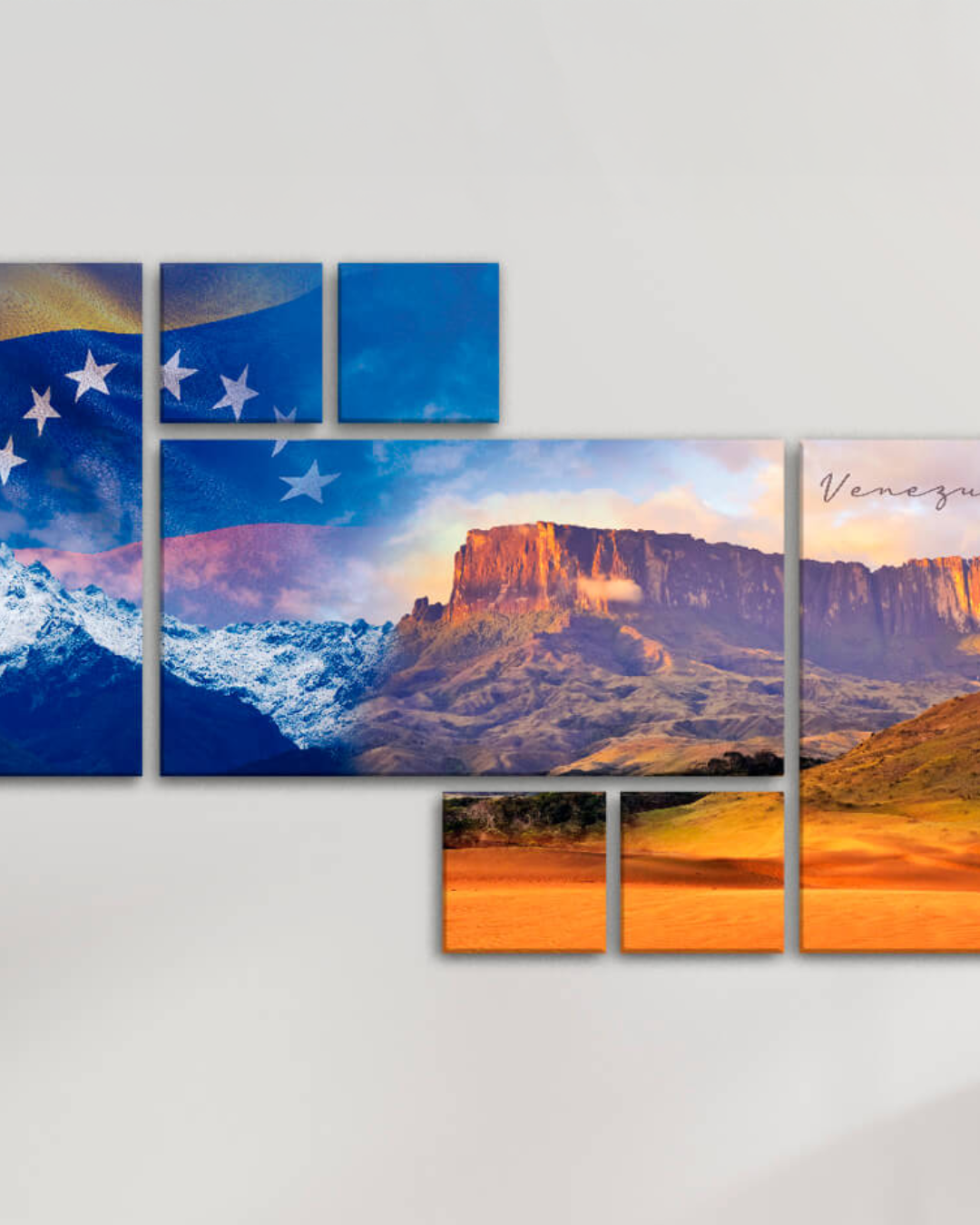 Pico Bolívar, Salto Ángel y Médanos + bandera