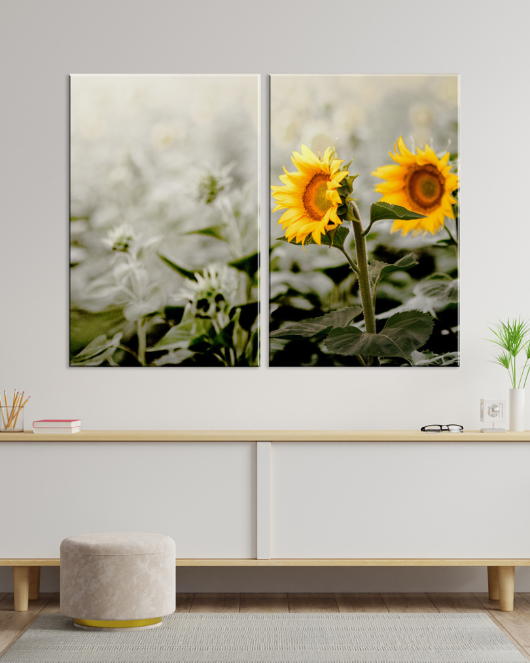 Cuadro de 2 Canvas Girasoles