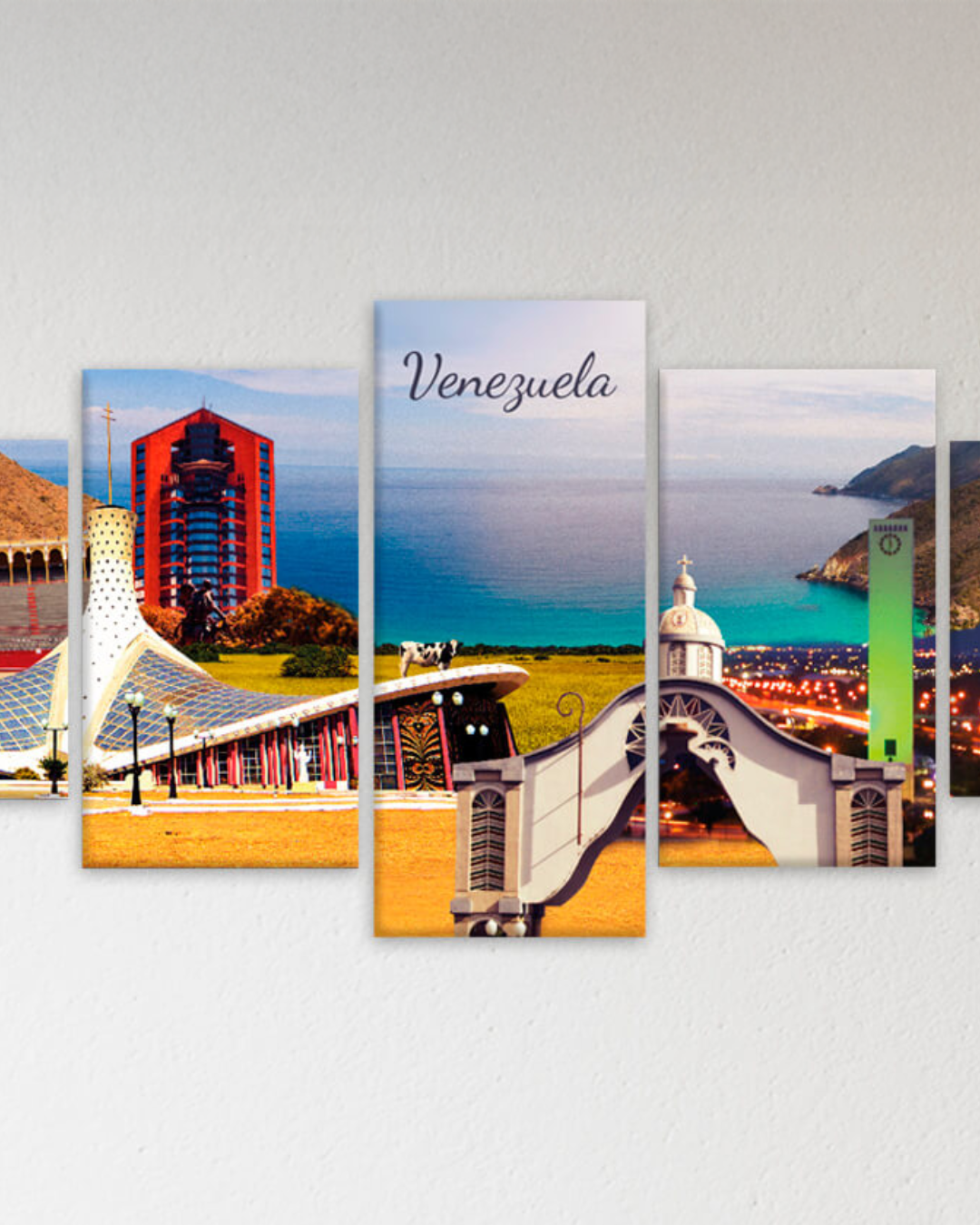 Set de 5 canvas con paisajes Venezolanos