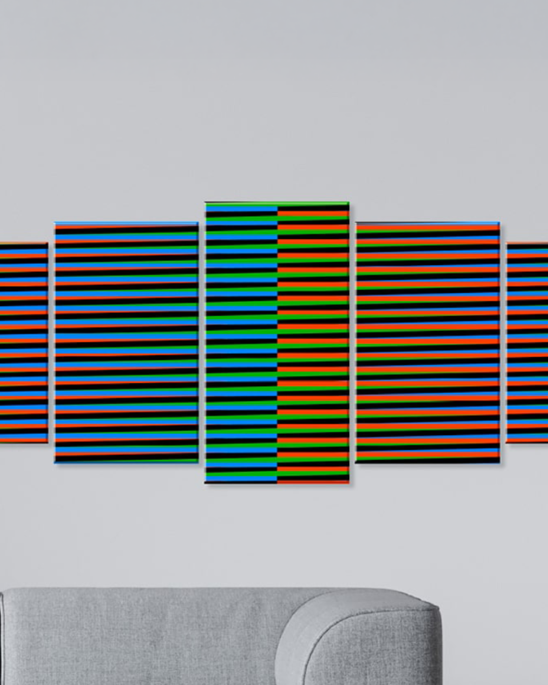 Cuadros con interpretación del arte de Carlos Cruz Diez