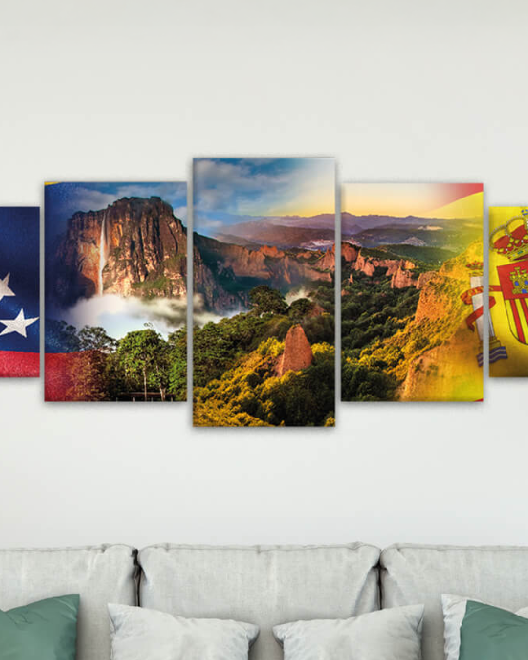 Composición de paisajes de España y Venezuela