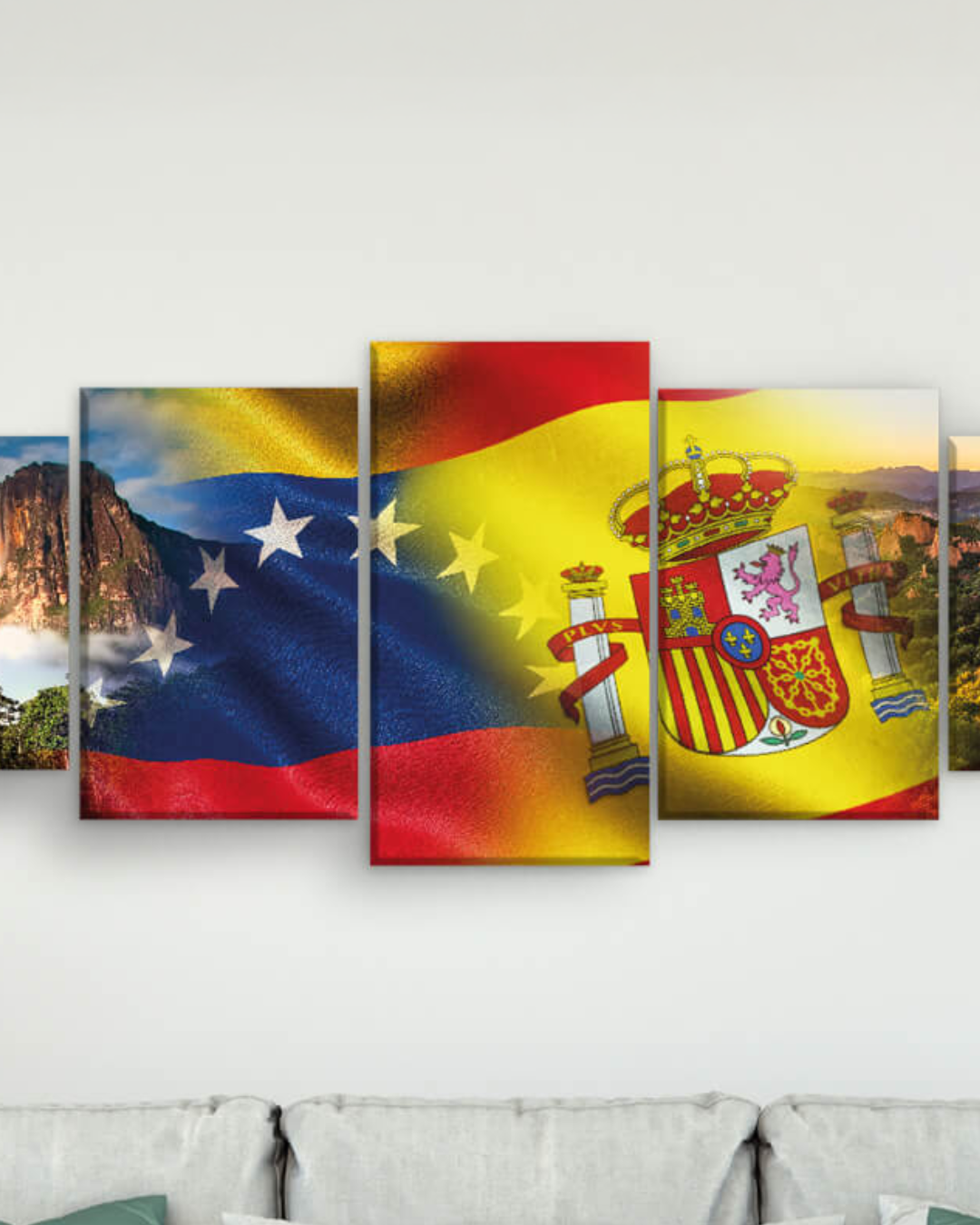 Composición de paisajes de España y Venezuela