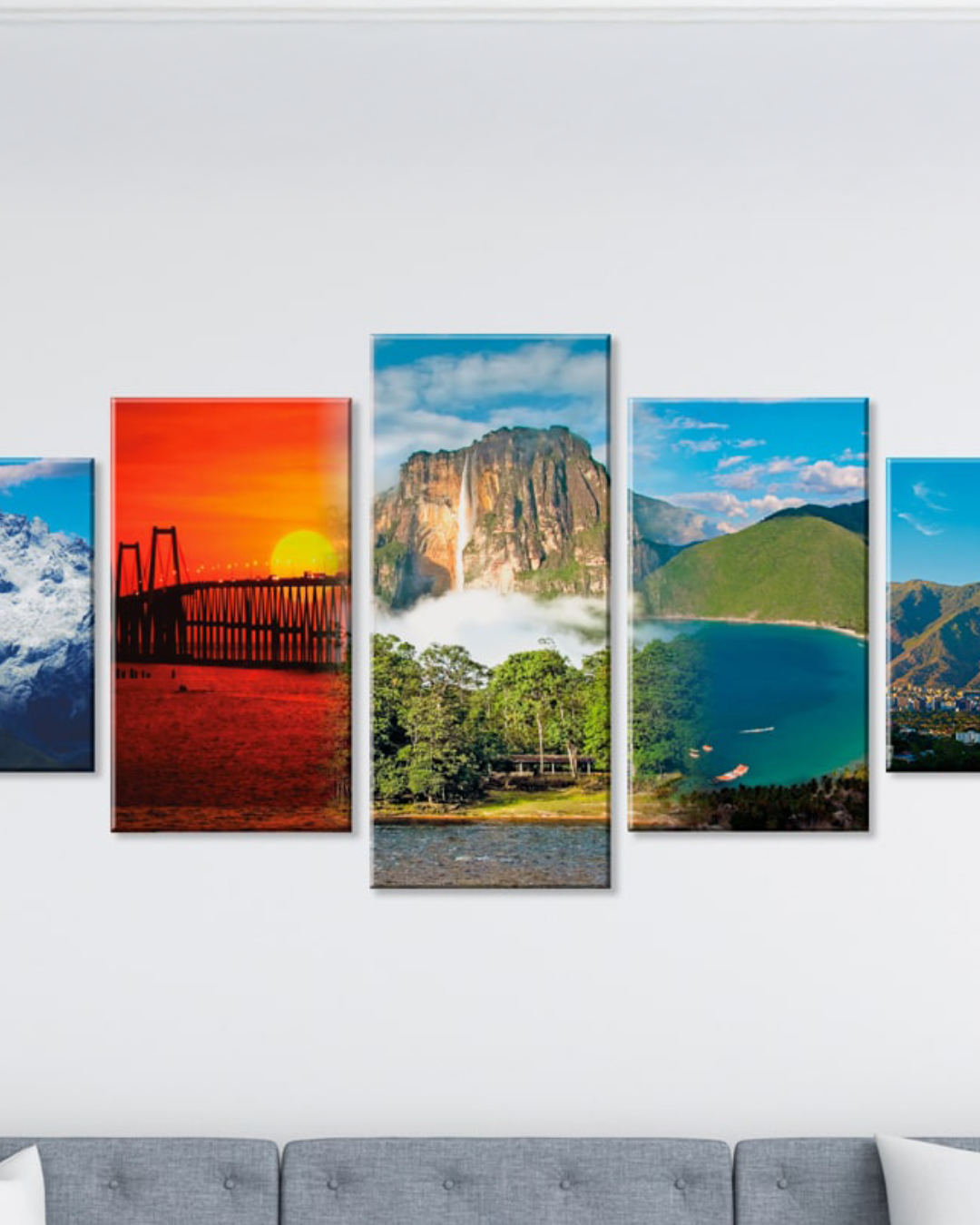 Cuadros Maracaibo, Pico Bolívar, Salto Ángel y Bahía Cata