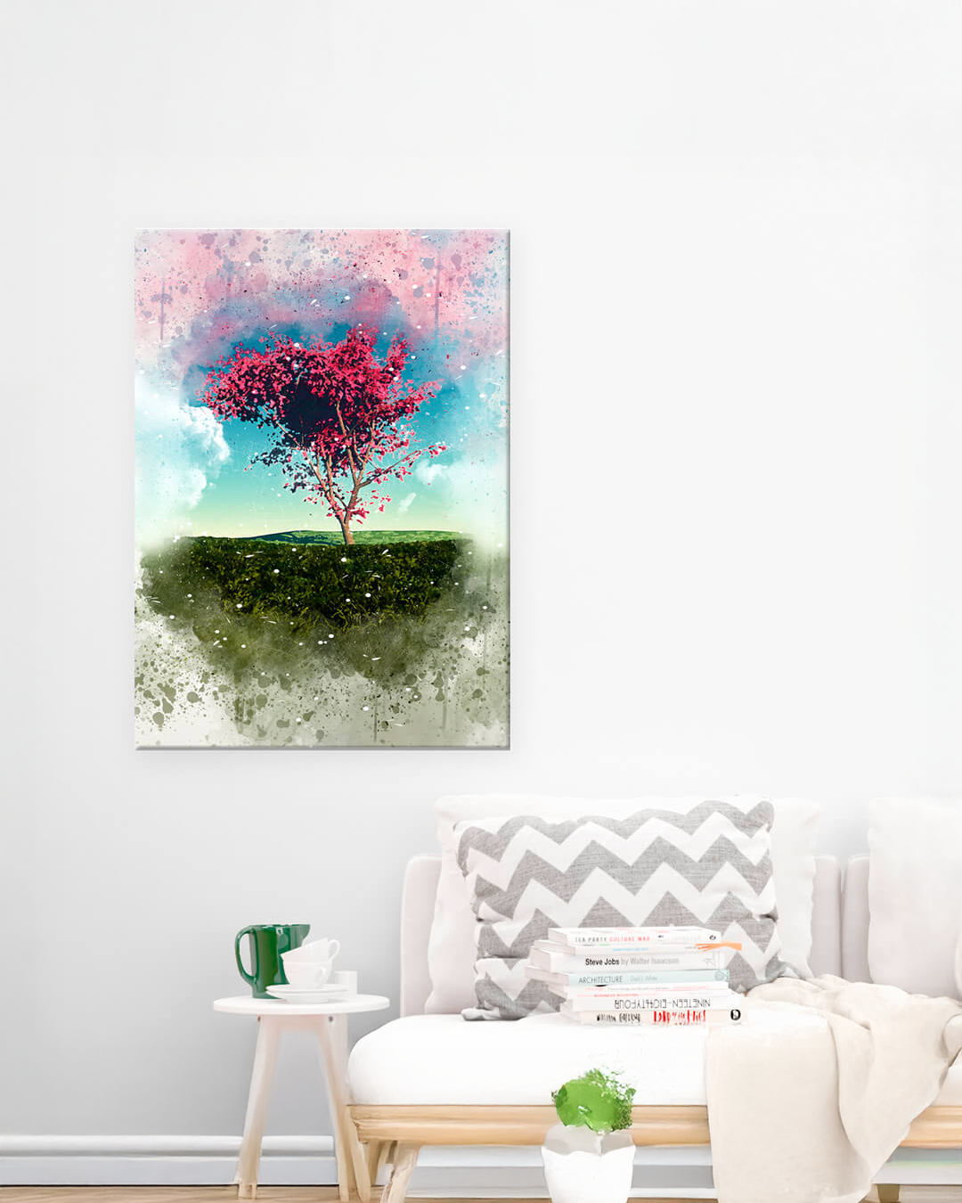 Cuadro retrato de árbol con efecto pintura